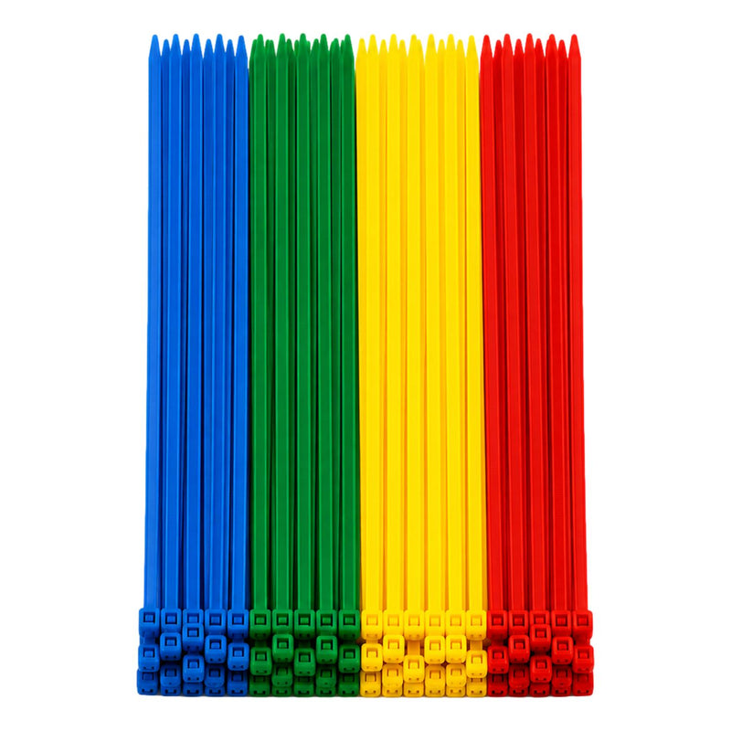 Cable Ties Multi Colour 200mm x 2.5 Strong Zip Ties (200 Pack)