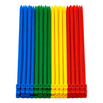 Cable Ties Multi Colour 200mm x 4.8 Strong Zip Ties (200 Pack)