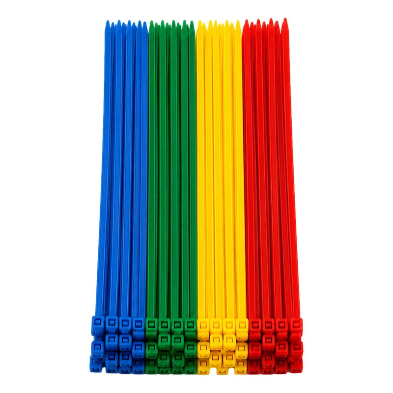Cable Ties Multi Colour 300mm x 3.6 Strong Zip Ties (200 Pack)