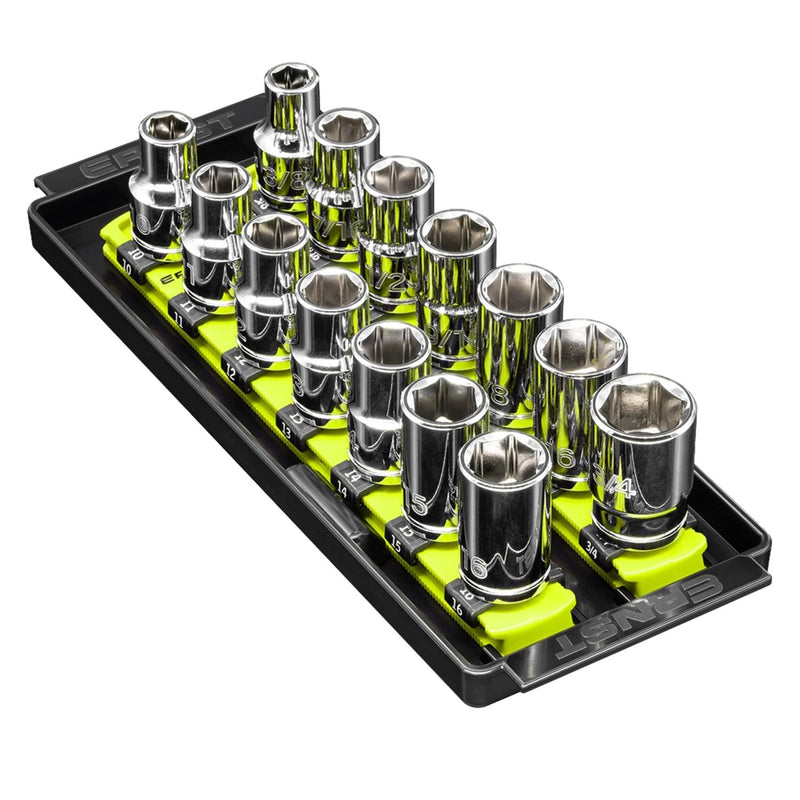 Ernst 8563HV 1/2" Socket Boss Storage Organiser 2-Rail Twist Lock 8" Hi-Viz