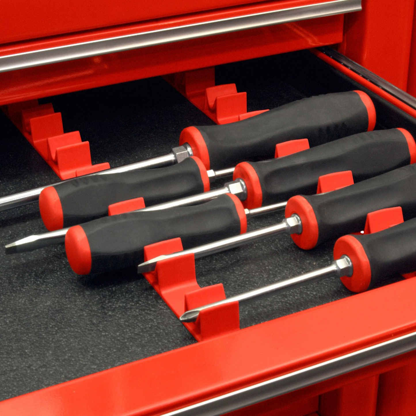 Ernst 14 Tool “No Slip” Low Profile Screwdriver Rail Set Red 6040