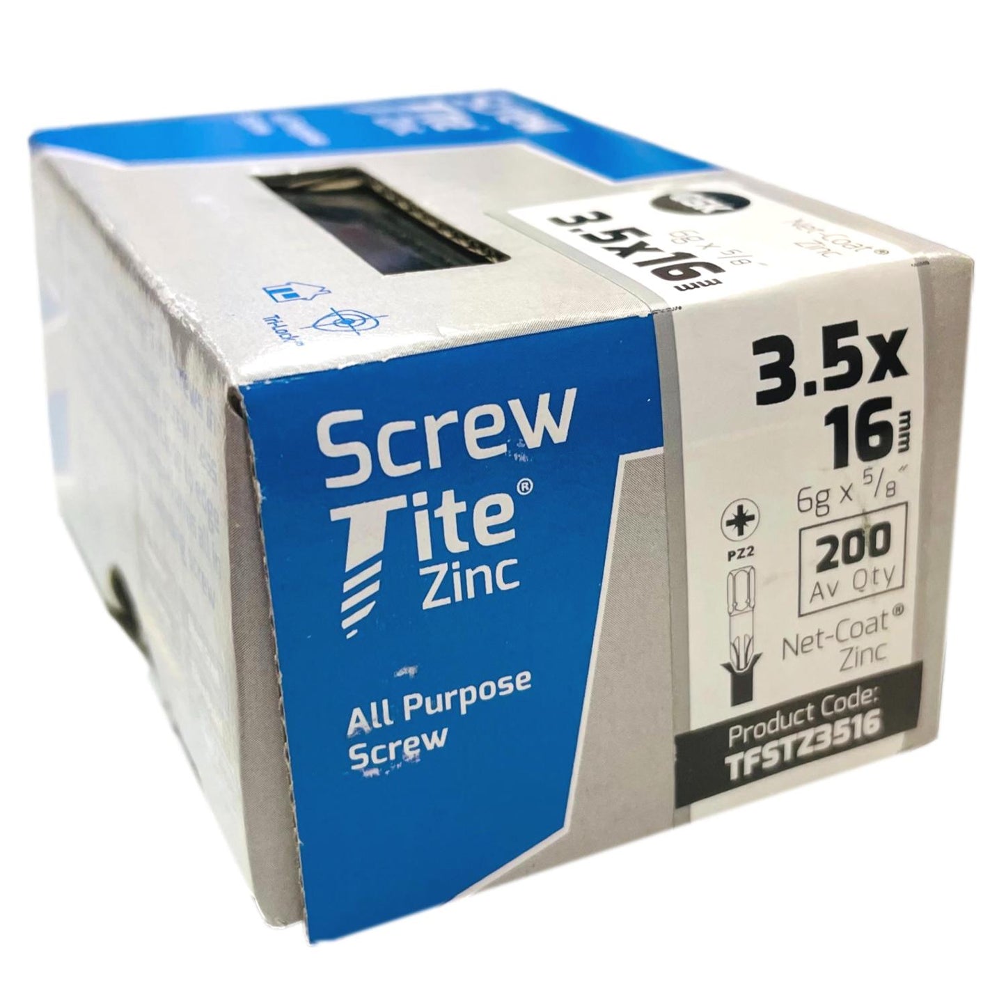 Screw-Tite Pozi Countersunk Zinc Plated Screws 3.5 x 16mm 200 Pack