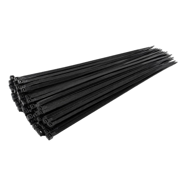 Black Cable Ties 300mm x 7.6mm Strong Zip Ties (100 Pack)