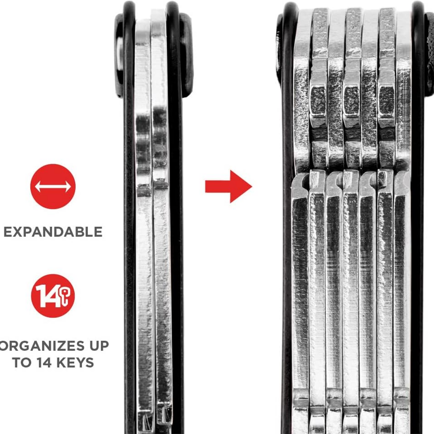KeySmart Original Compact Key Holder Carbon Fiber 3K Weave 