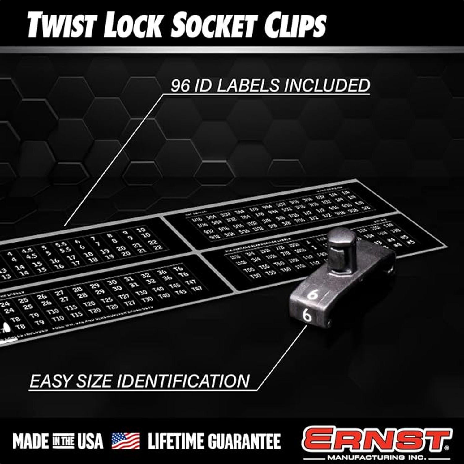 Ernst 8440 1/4” Twist Lock Socket Clips 22 Pack Black – Go Hardware