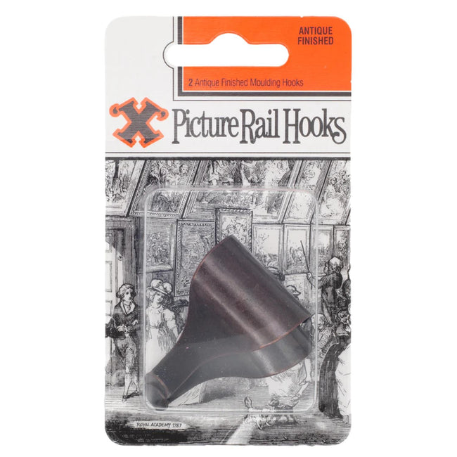 X-Hooks Picture Rail Hangers Antique Finish (2 Pack)