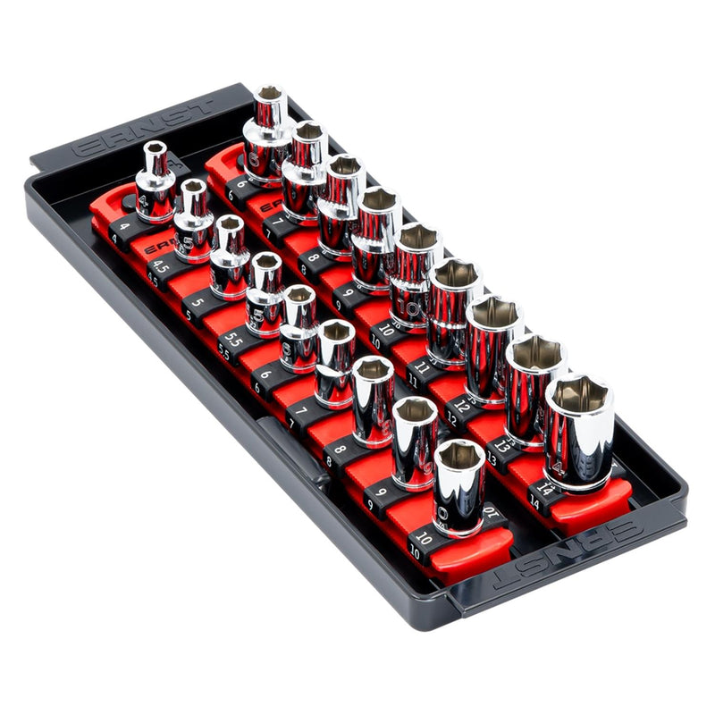 Ernst 8552 1/4" Socket Boss Storage Organiser 2-Rail Twist Lock 8" Red
