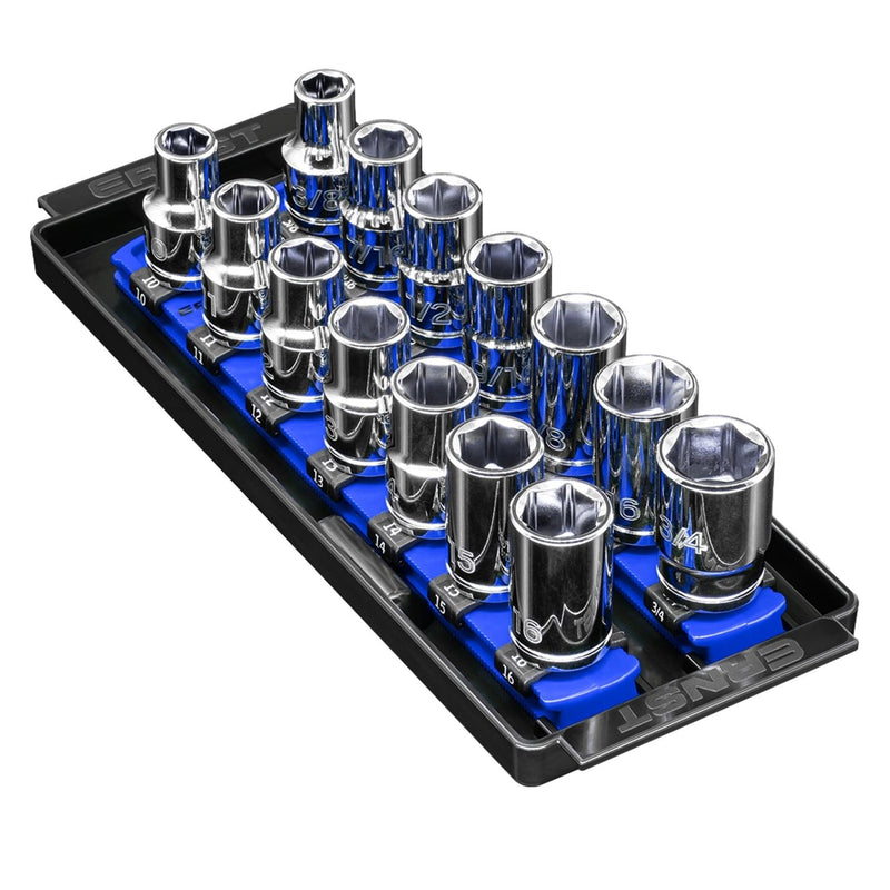 Ernst 8557 1/2" Socket Boss Storage Organiser 2-Rail Twist Lock 8" Blue