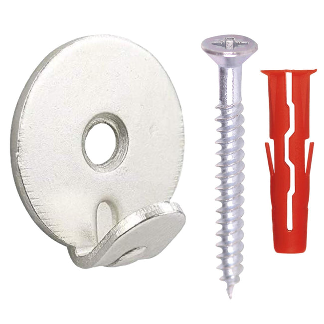 Heavy Duty Picture Hook & Fixings Nickel Round Hanging (20 Pack)