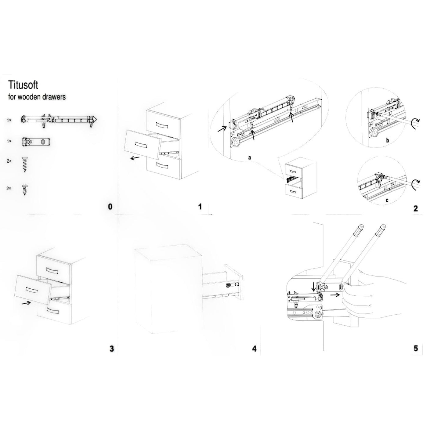 Titus Soft-close For Wooden Drawers Pair 973-0X35-380