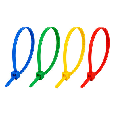Cable Ties Multi Colour 200mm x 2.5 Strong Zip Ties (200 Pack)