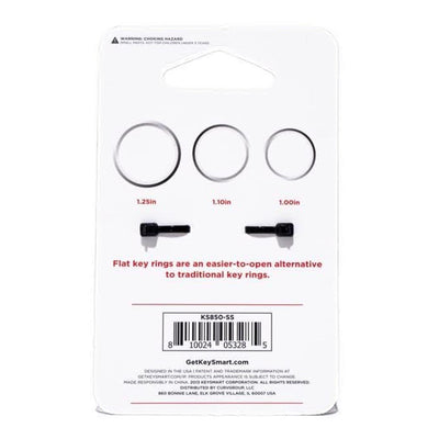 KeySmart Flat Polished Key Rings (3 Pack) Assorted Sizes