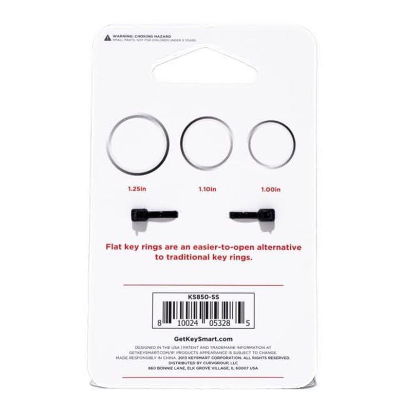 KeySmart Flat Polished Key Rings (3 Pack) Assorted Sizes