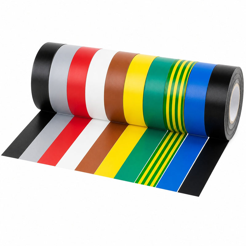 Electrical Insulation Tape PVC Flame Retardant 10 Roll Multi Pack 19mm x 20m