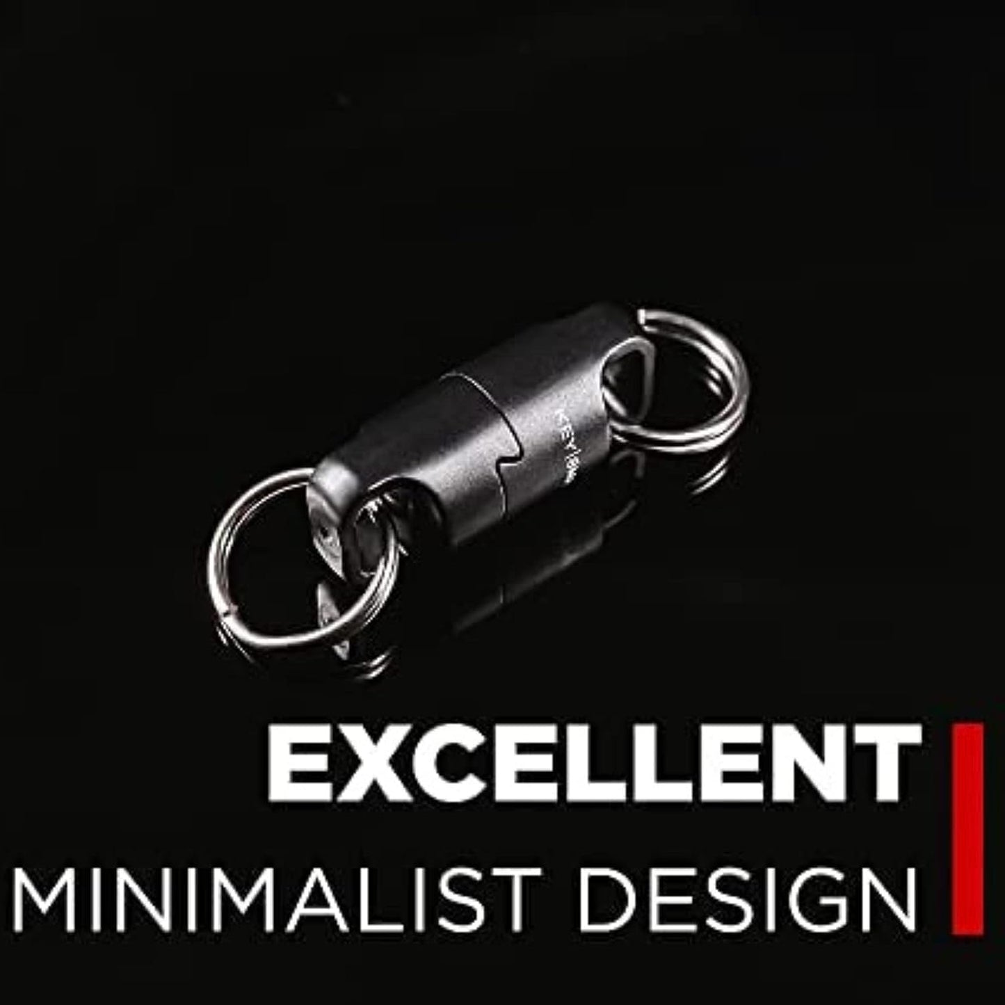 KeySmart MagConnect Pro Locking Magnetic Keyring Quick Connect Black