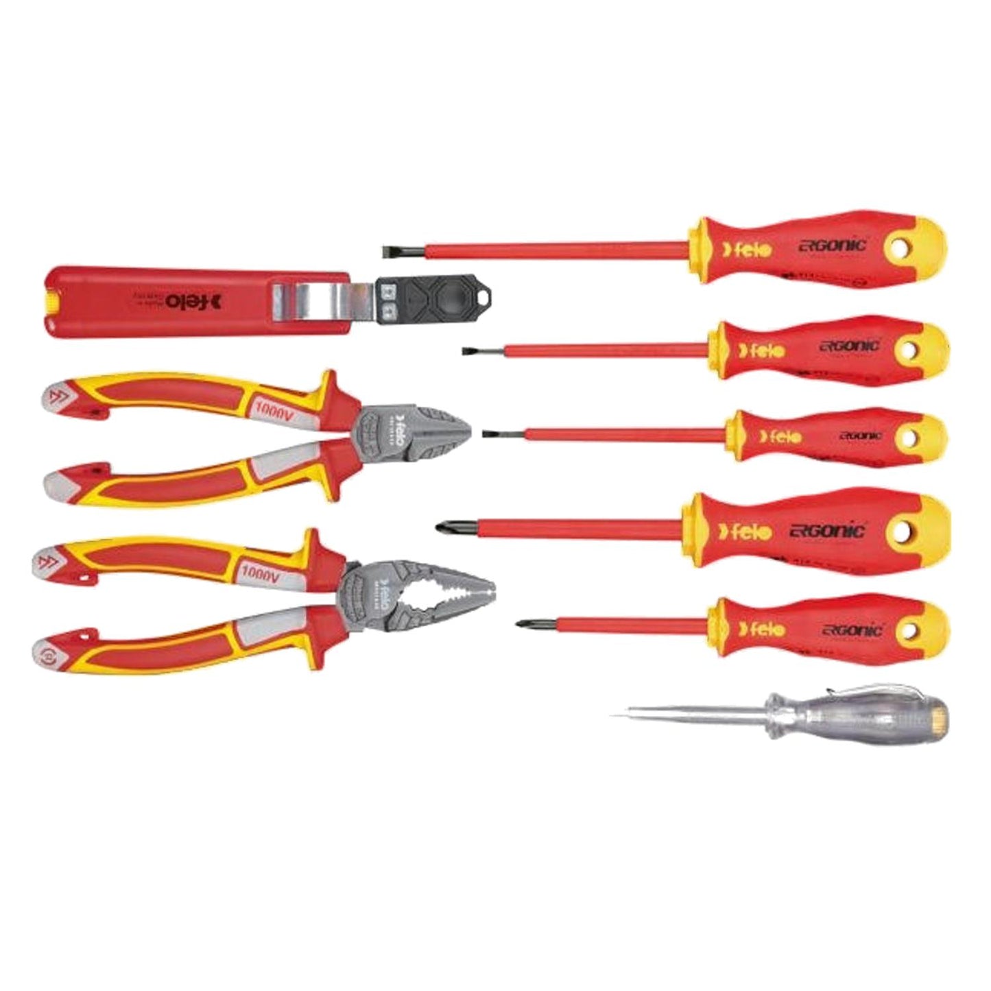 Felo Screwdriver Ergonic VDE 9 Piece Set & Belt Bag