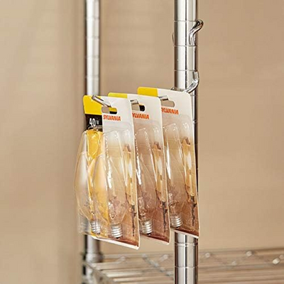 PoleHooks Chrome Wire Shelving Hooks All Purpose 4" (5 Pack) 
