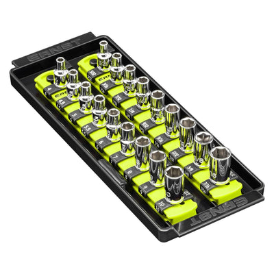 Ernst 8561HV 1/4" Socket Boss Storage Organiser 2-Rail Twist Lock 8" Hi-Viz
