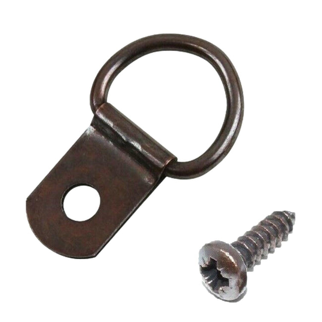 Taskar Bronze Picture Hanging D Rings & Screws (500 Pack)