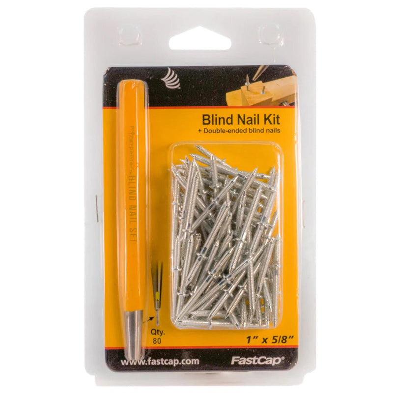 FastCap Blind Nail Tool & Large Double Ended Nails x 80 25mm+15mm (1"+5/8")