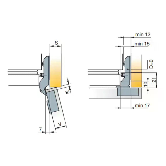 Titus B-type Refrigerator Cabinet Hinge 48/6 248-0R09-050-00