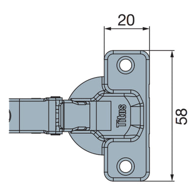 Titus B-Type Sprung Refrigerator Hinge 110° Cabinet Hinge (2 Pack)