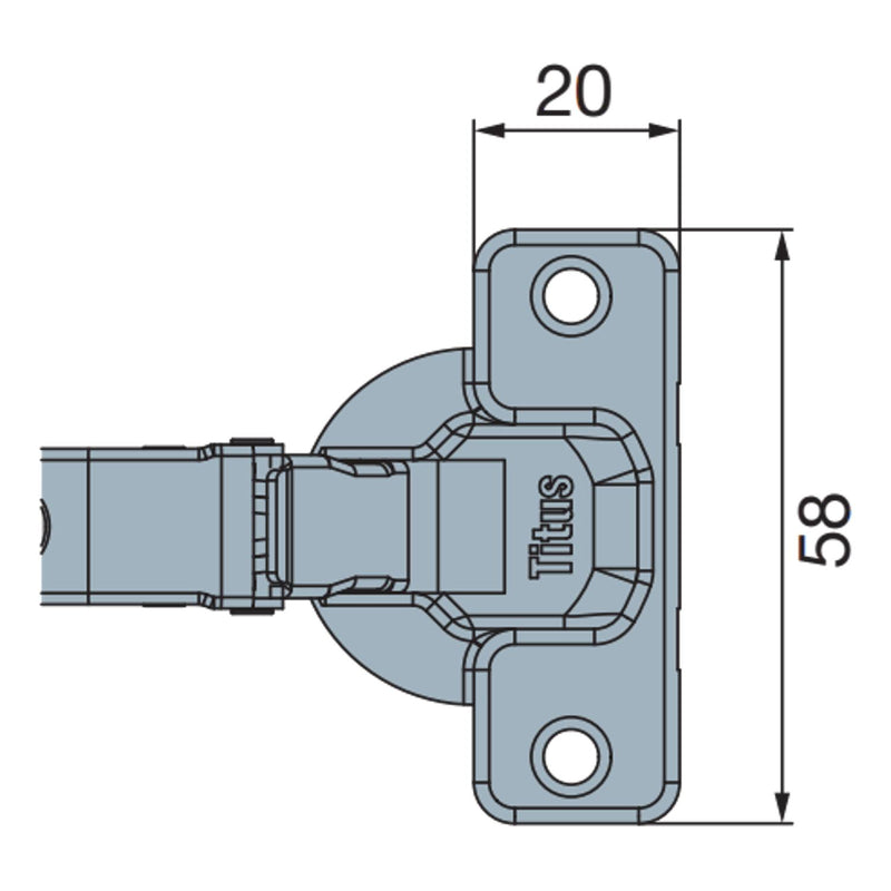 Titus B-Type Sprung Refrigerator Hinge 110° Cabinet Hinge (2 Pack)