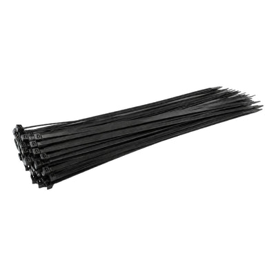 Black Cable Ties 200mm x 2.5mm Strong Zip Ties (100 Pack)