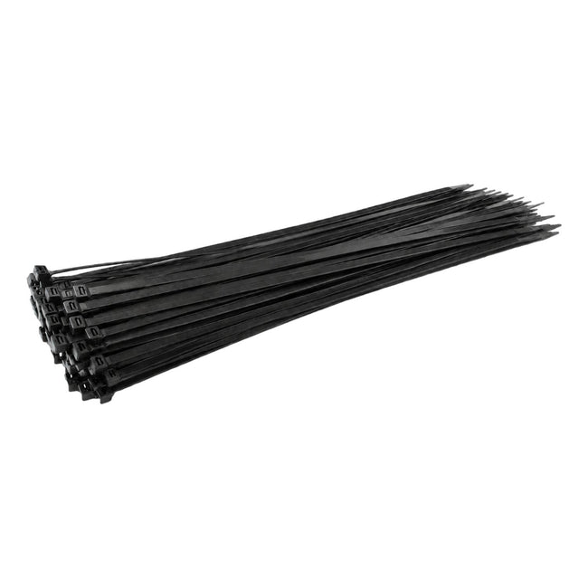 Black Cable Ties 200mm x 2.5mm Strong Zip Ties (100 Pack)