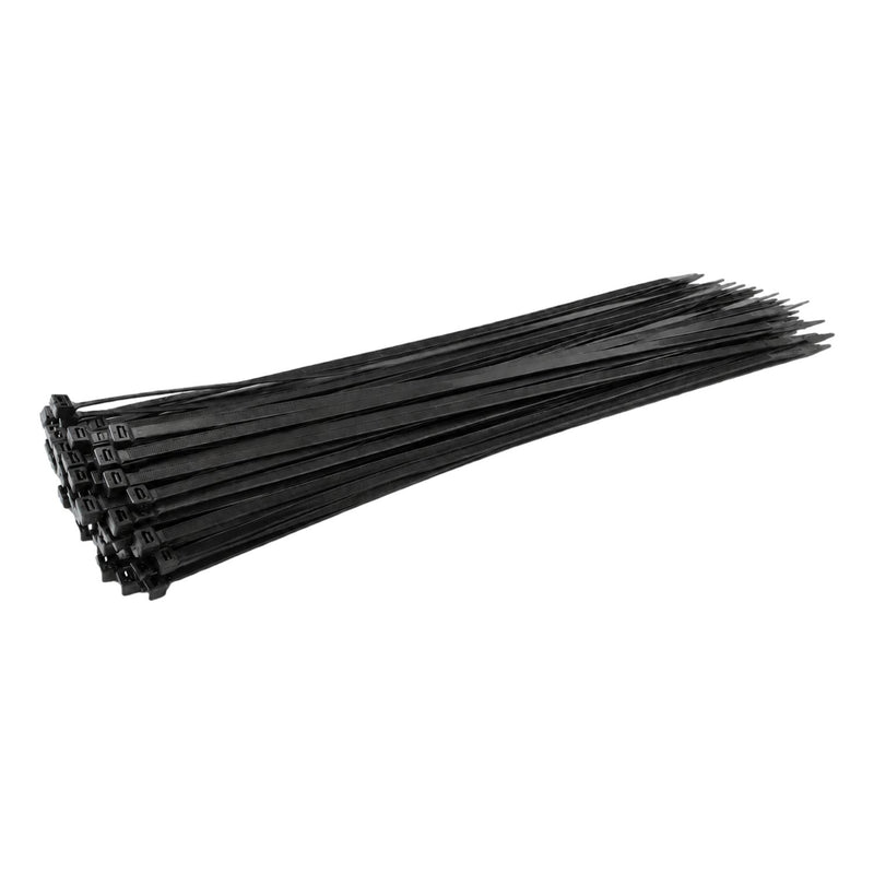 Black Cable Ties 200mm x 2.5mm Strong Zip Ties (100 Pack)