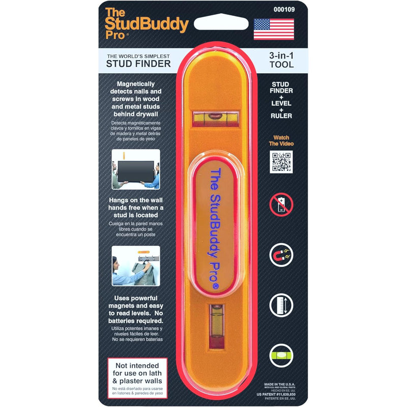 The StudBuddy Pro Magnetic Stud Finder & Spirit Level