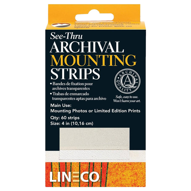 Lineco Mounting Strips See-Through Polyester 3.17cm x 10.16cm (Pack of 60)