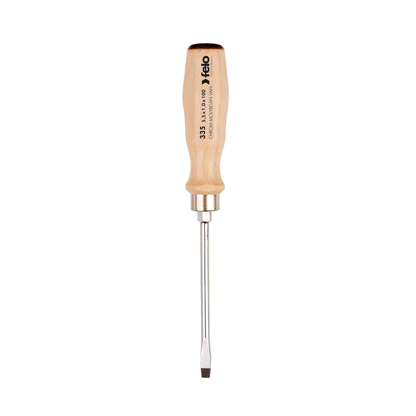Felo Screwdriver Wooden Handle SL 12 x 2,0 x 200mm