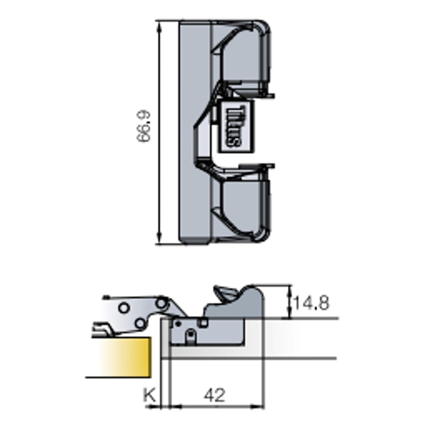 Titus Glissando Soft Close Add-On Hinge Damper TL3 for B-S Type