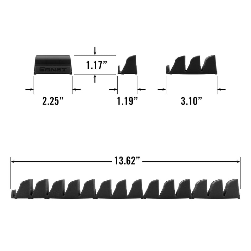Ernst 5603M Screwdriver Pro 13 Tool Magnetic Storage Organiser Black