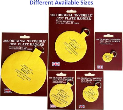 Disc Plate Hangar for Walls - Invisible Self Adhesive Plate Holder 5 Pack (All Sizes)