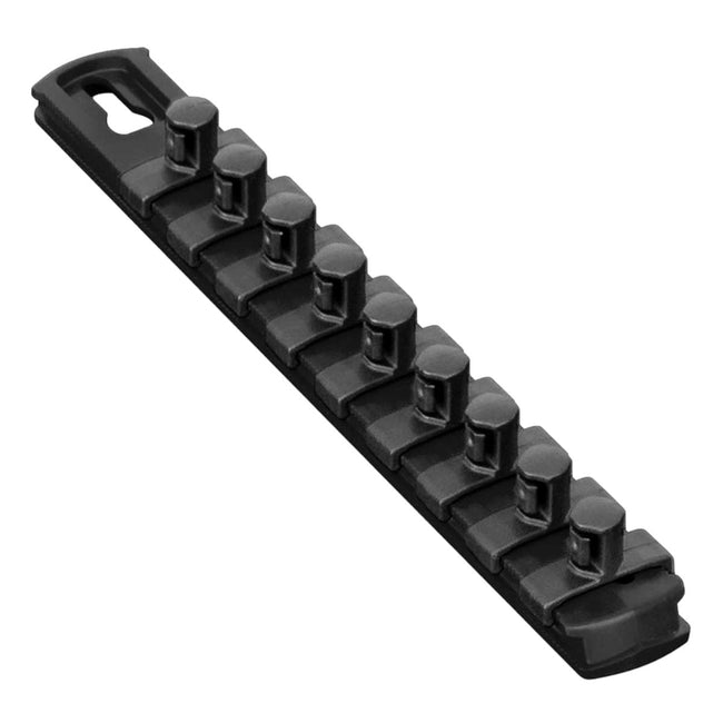 Ernst 8427 8" Socket Organiser with 9 3/8" Twist Lock Clips, Black