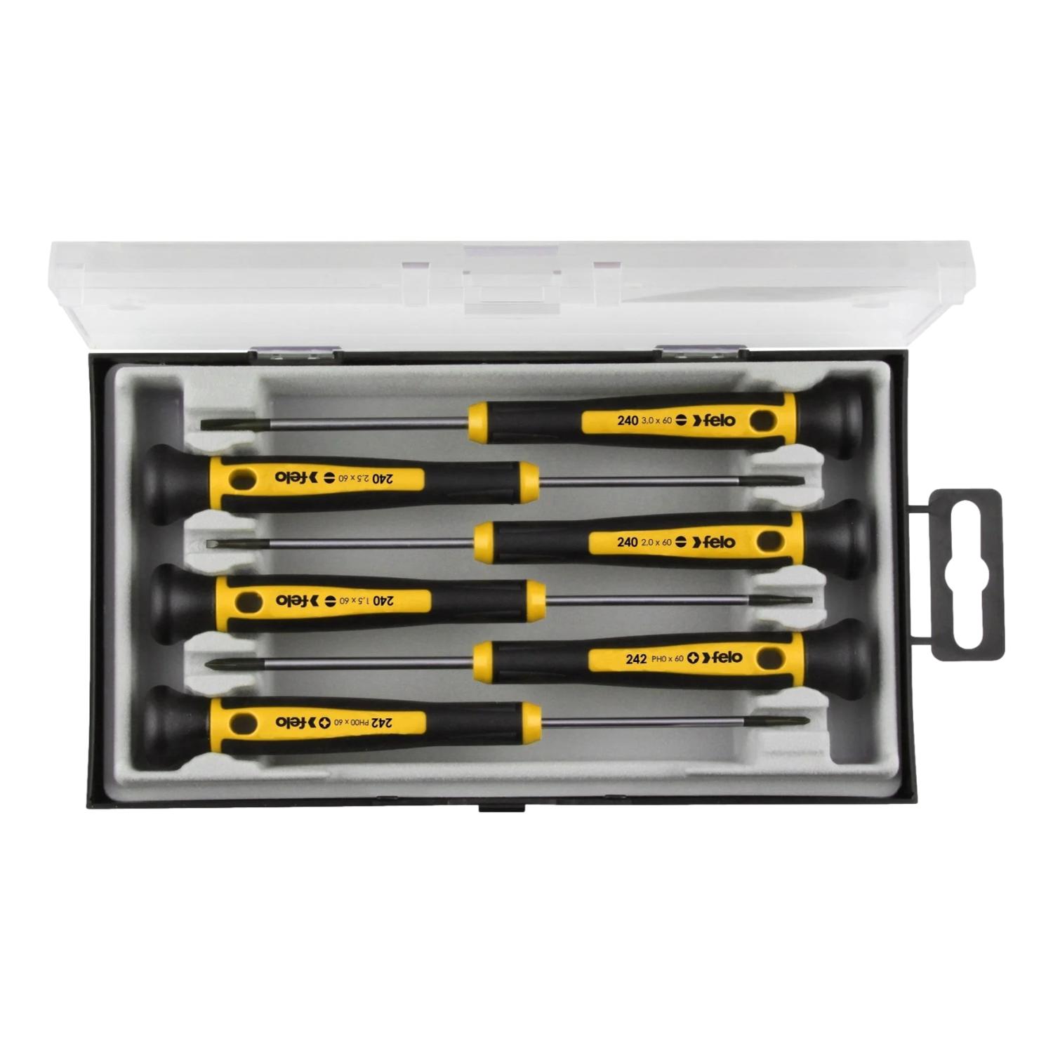 Felo Ergonomic Screwdriver Set - 5 Piece Slotted & Phillips, Impact Proof Handles, Lifetime Warranty - View #4