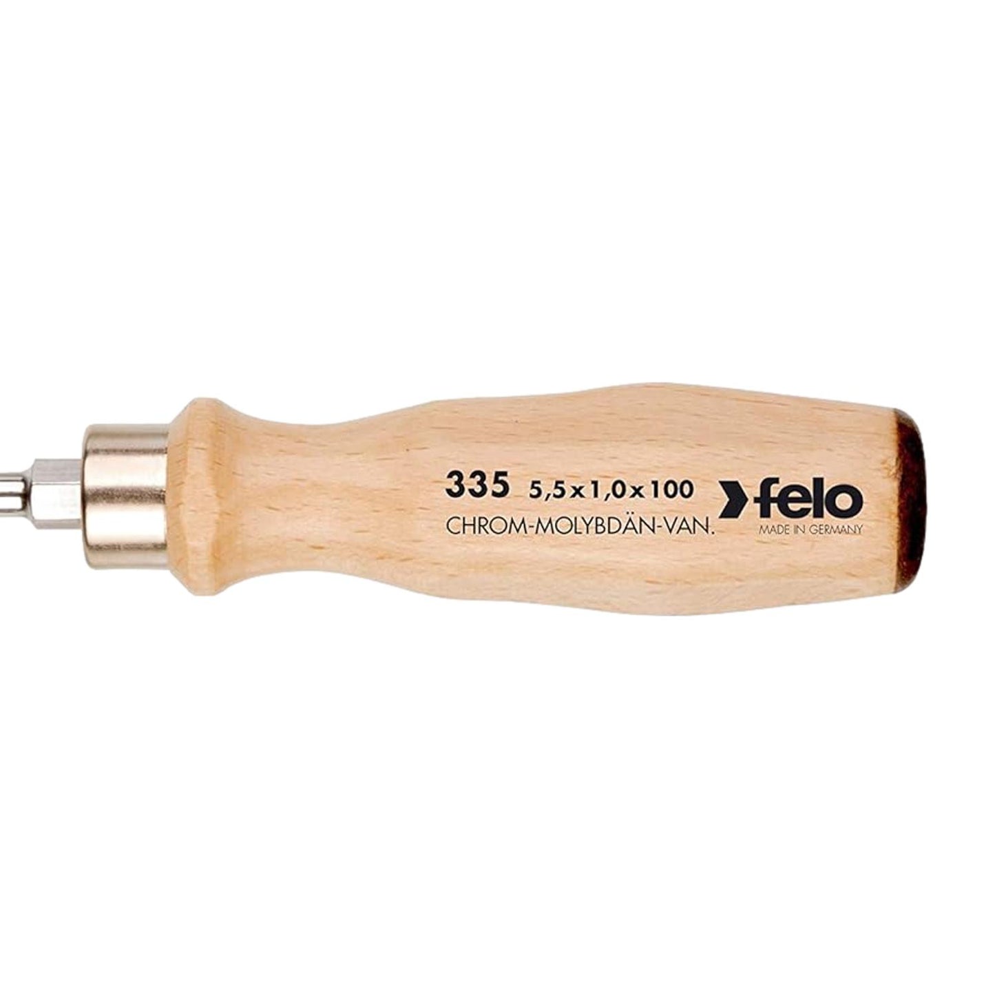 Felo Screwdriver Wooden Handle SL 12 x 2,0 x 200mm