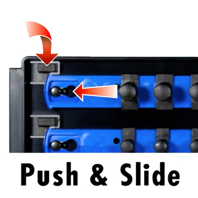 Ernst 8455 1/4" Socket Boss® Storage Organiser 2-Rail Twist Lock 18" Blue