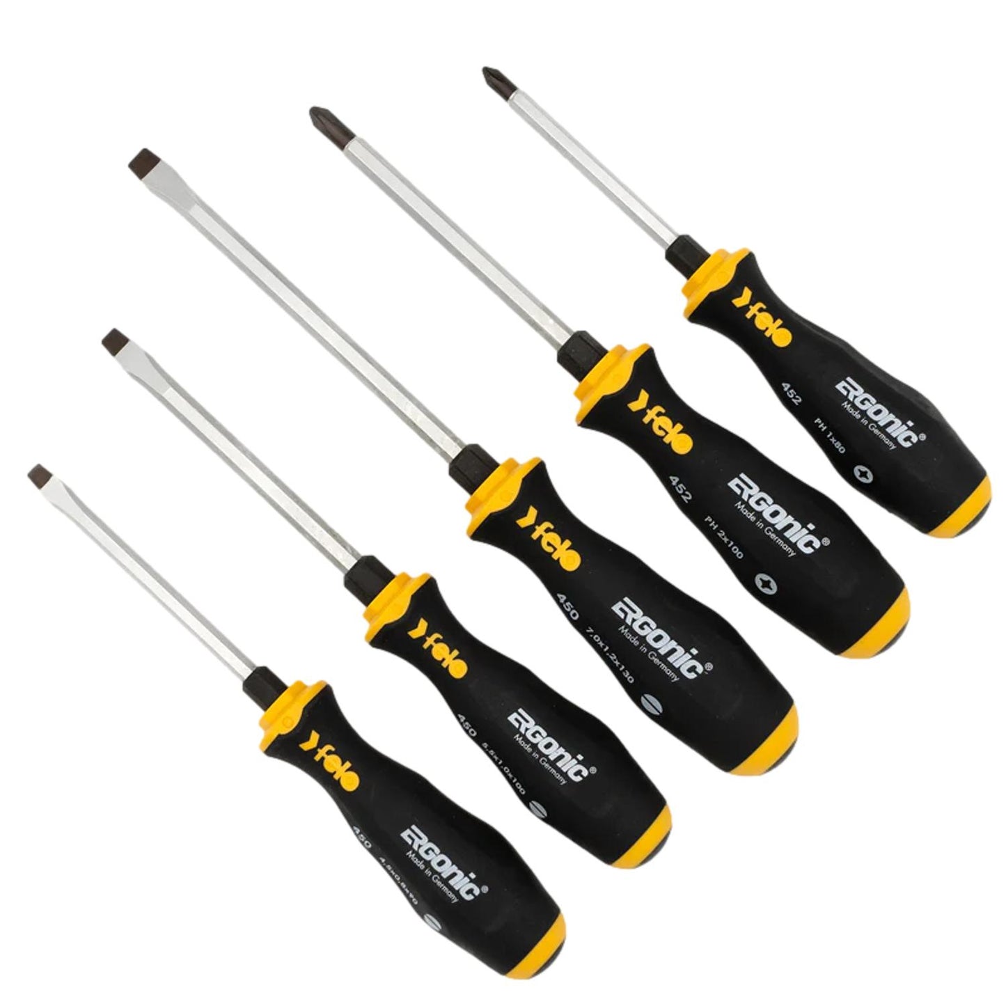 Felo Screwdriver Ergonic Slotted/Phillips 5 Piece Set 