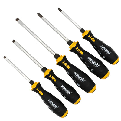 Felo Screwdriver Ergonic Slotted/Phillips 5 Piece Set 