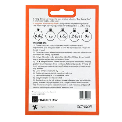 X Hang-On Adhesive Wall Plate Hanger 80mm (Octagon) For Plates, Pictures Etc
