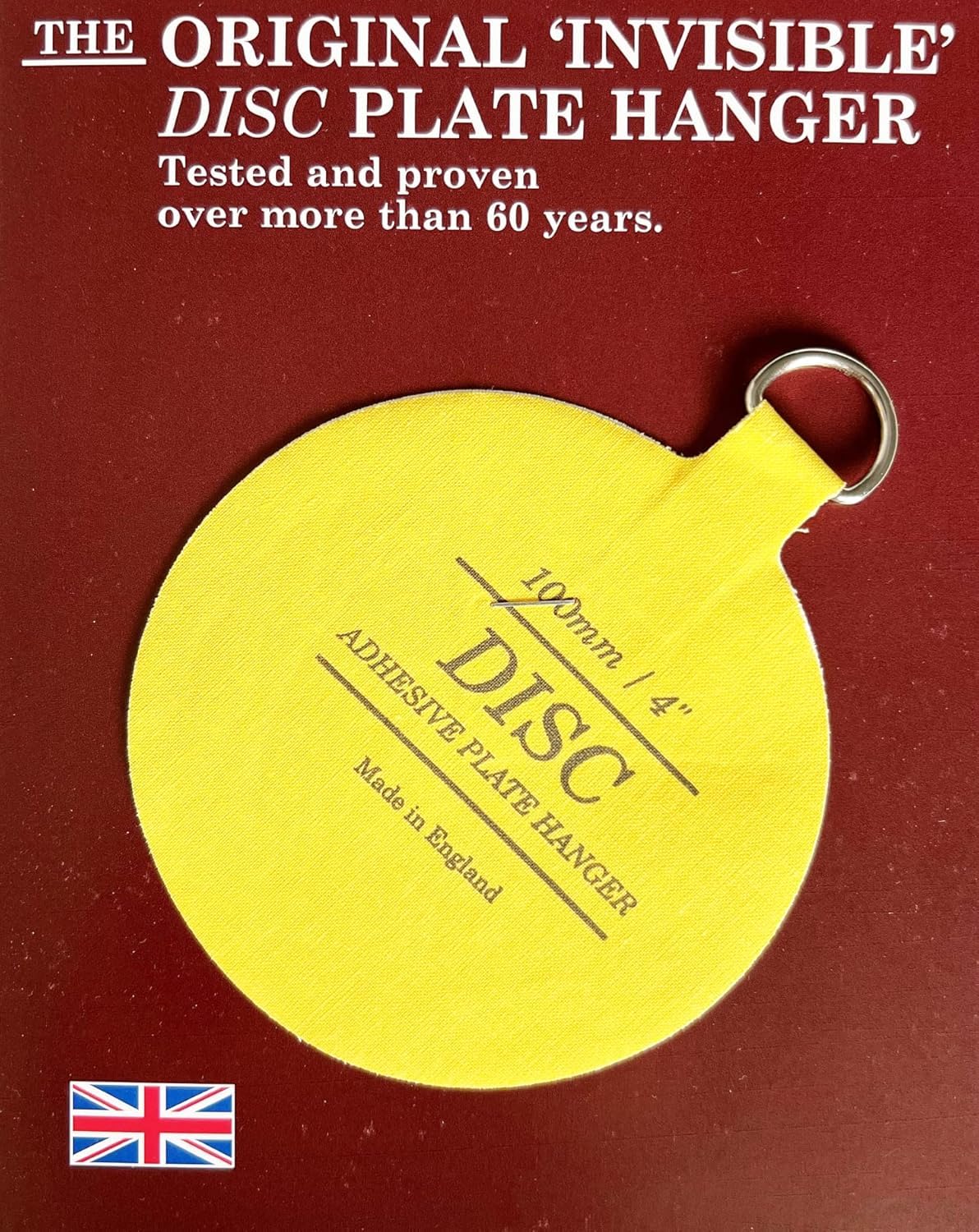Disc Plate Hangar for Walls - Invisible Self Adhesive Plate Holder 5 Pack (4"/100mm)