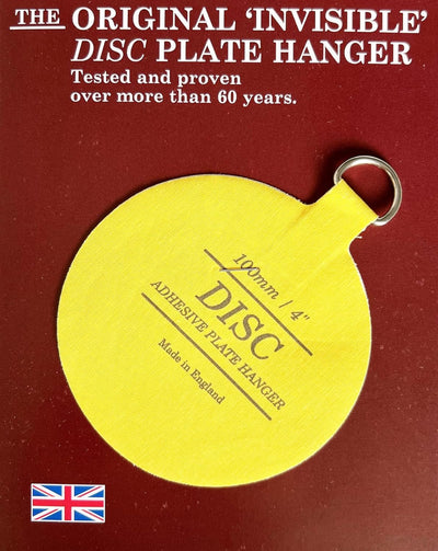 Disc Plate Hangar for Walls - Invisible Self Adhesive Plate Holder 5 Pack (4"/100mm)