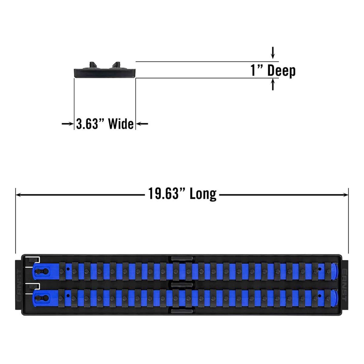 Ernst 8455 1/4" Socket Boss® Storage Organiser 2-Rail Twist Lock 18" Blue