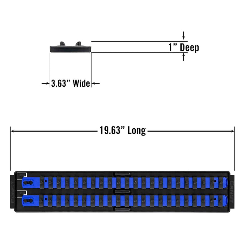 Ernst 8455 1/4" Socket Boss® Storage Organiser 2-Rail Twist Lock 18" Blue