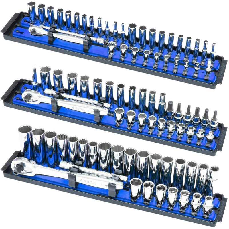 Ernst 8511 Socket Boss® Storage Organiser Rail Combo Pack 18" Blue
