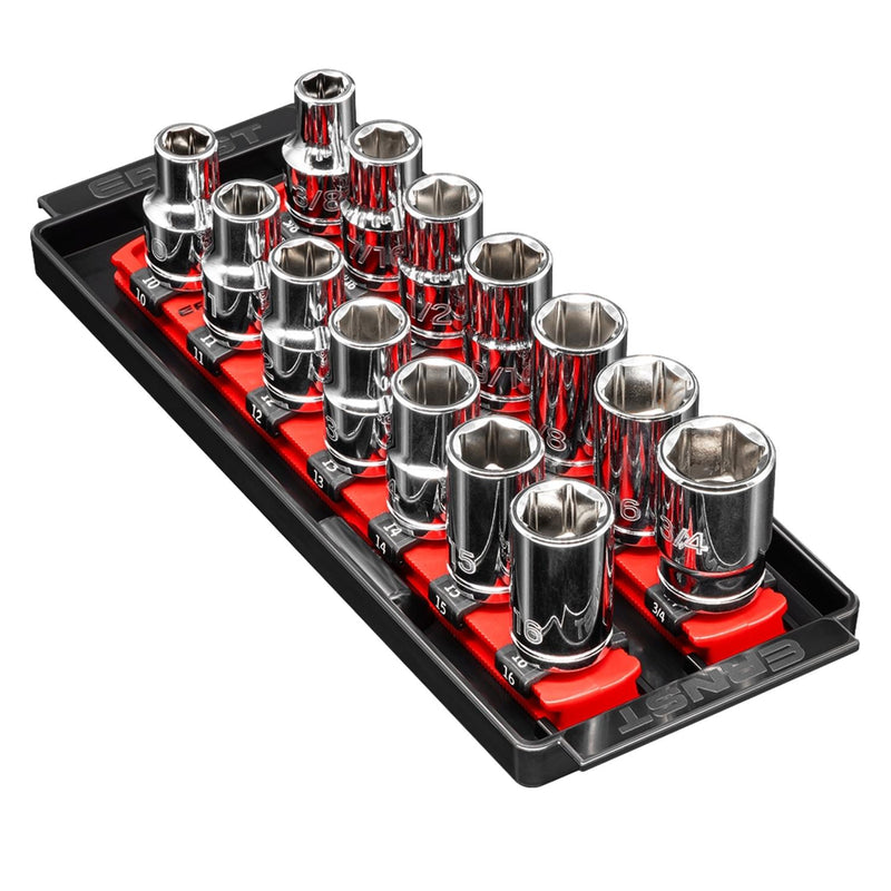 Ernst 8554 1/2" Socket Boss Storage Organiser 2-Rail Twist Lock 8" Red