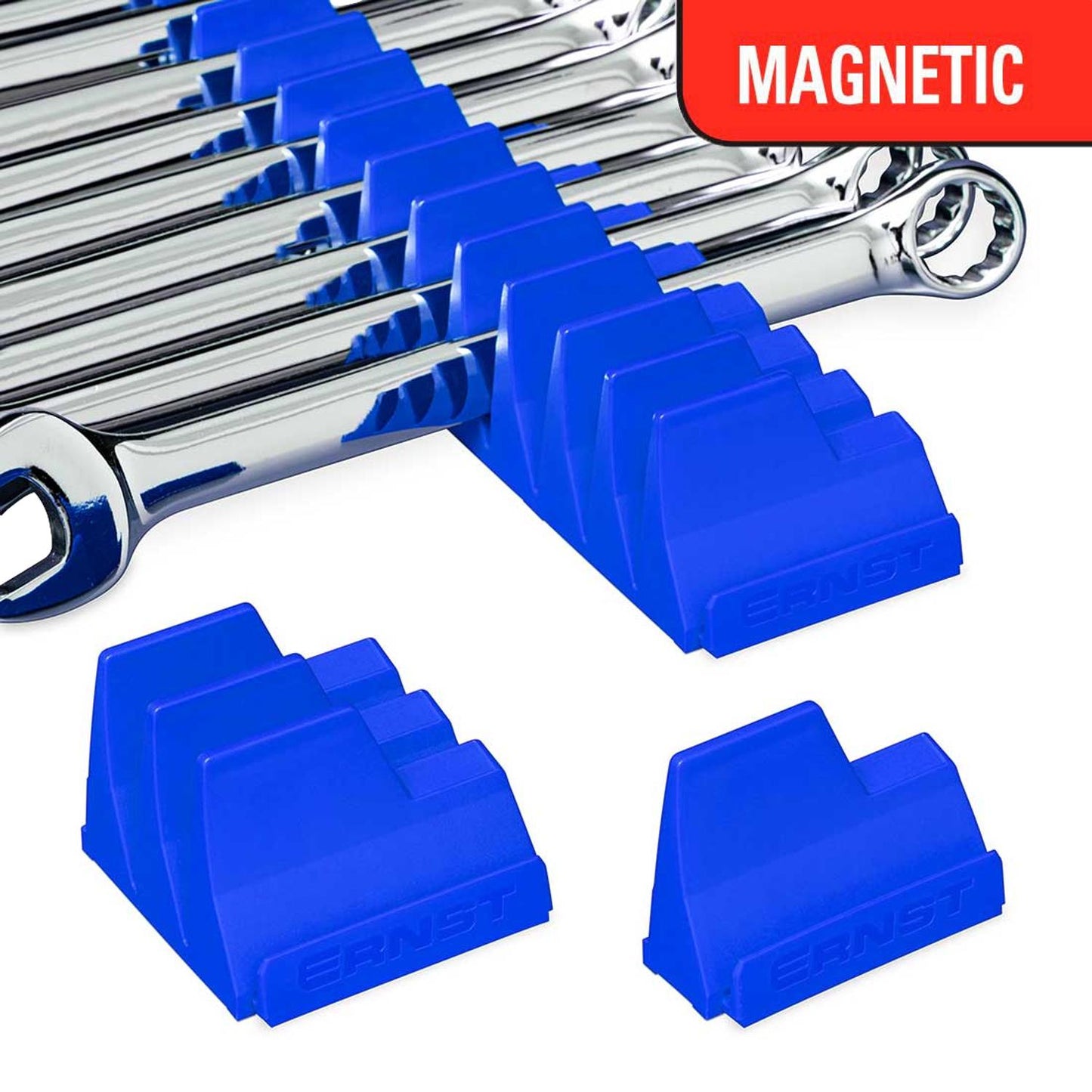 Ernst Wrench Pro - Modular Wrench Organizer for 20 Tools with Magnetic Base Blue